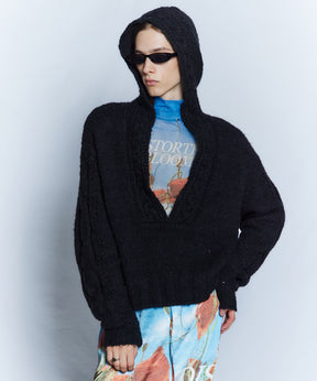 【26WINTER PRE-ORDER】Cable Hoodie Short Knit