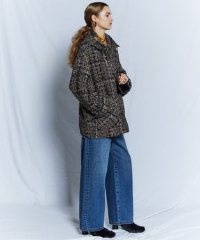 [26WINTER COLLECTION] 纯素皮革对接直筒牛仔布