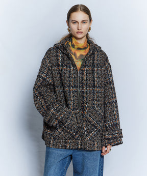 【26WINTER COLLECTION】Tweed Hoodie Coat