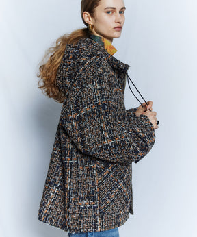 【26WINTER COLLECTION】Tweed Hoodie Coat