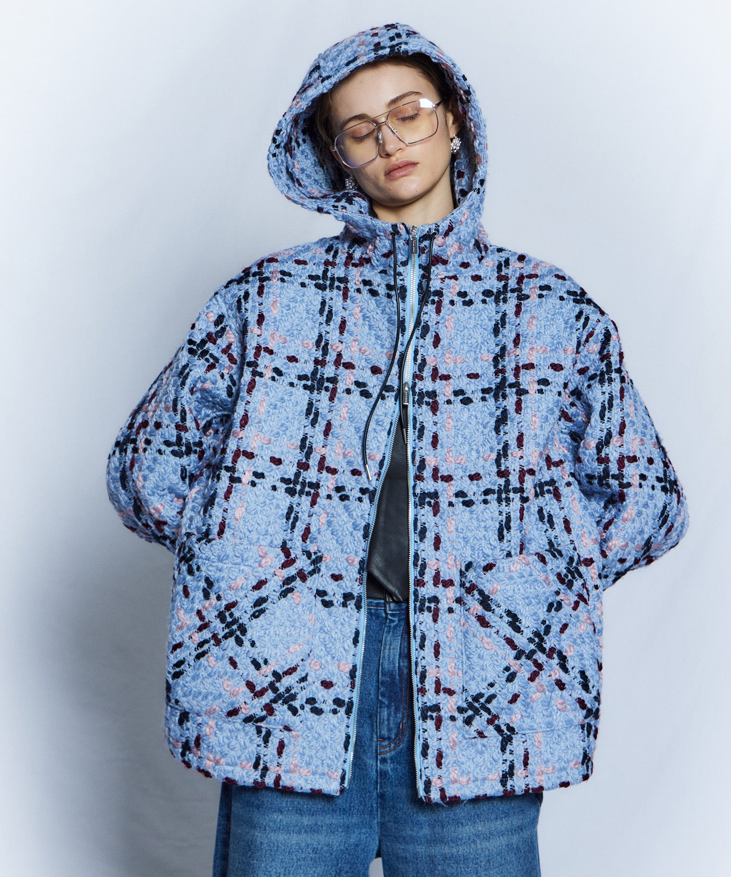 【26WINTER COLLECTION】Tweed Hoodie Coat