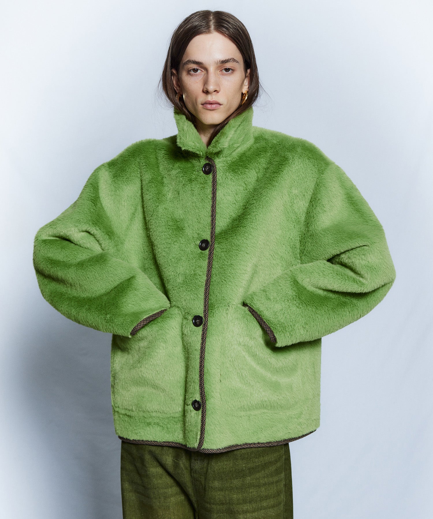 【26WINTER PRE-ORDER】Reversible Checked Boa Coat