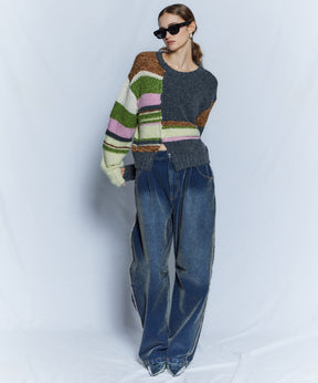 【26WINTER COLLECTION】Chenille Wide Baggy Denim