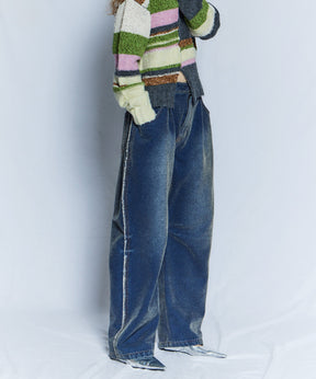 【26WINTER COLLECTION】Chenille Wide Baggy Denim