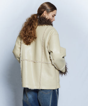【26WINTER PRE-ORDER】Double-Breasted Vegan Shearling Coat