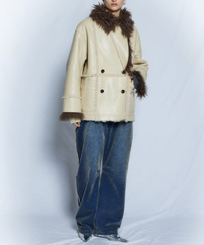 【26WINTER PRE-ORDER】Double-Breasted Vegan Shearling Coat