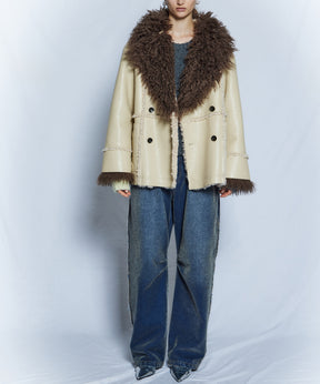 【26WINTER PRE-ORDER】Double-Breasted Vegan Shearling Coat