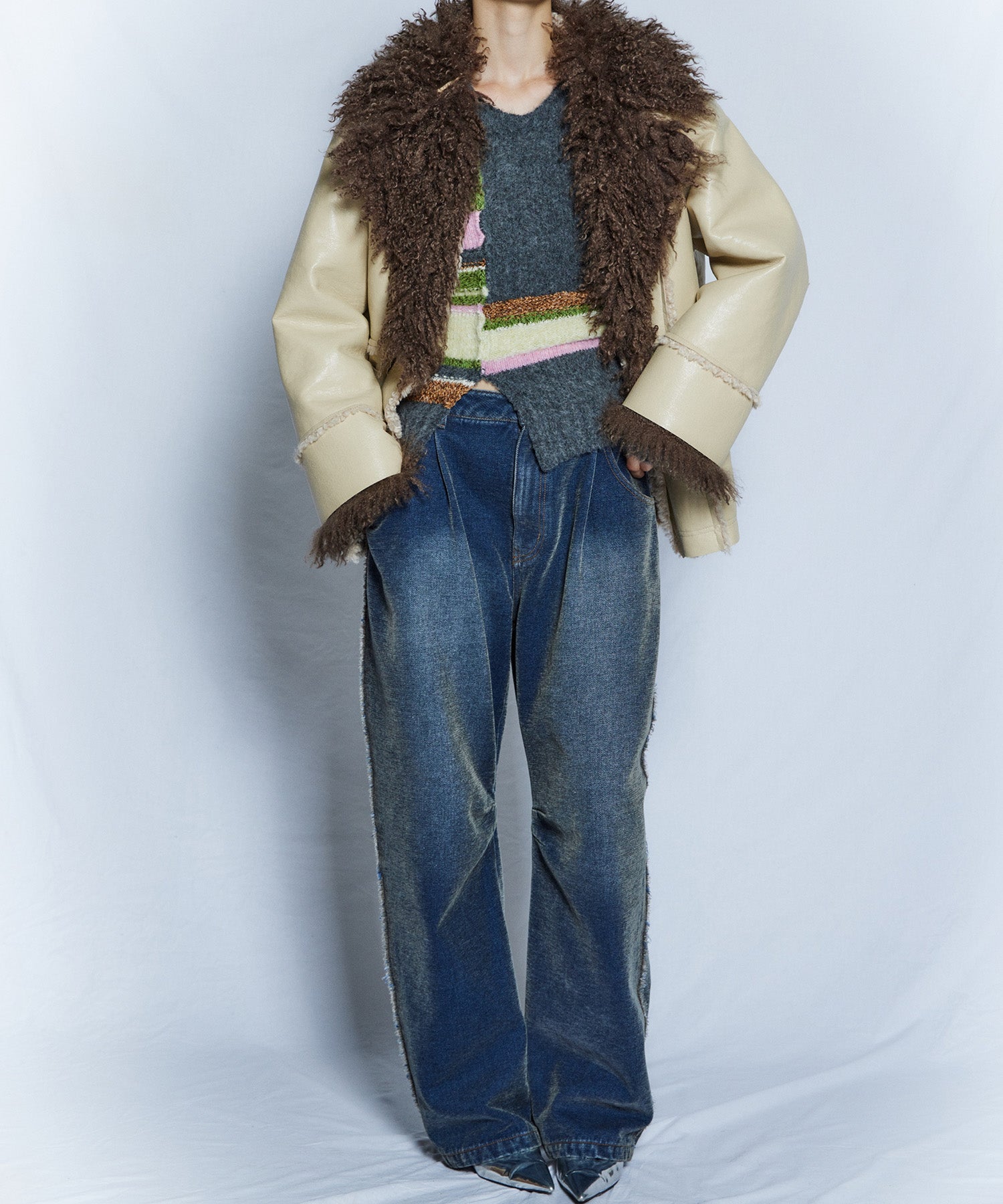【26WINTER PRE-ORDER】Double-Breasted Vegan Shearling Coat