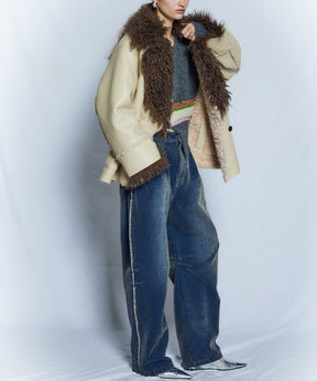 【26WINTER PRE-ORDER】Double-Breasted Vegan Shearling Coat