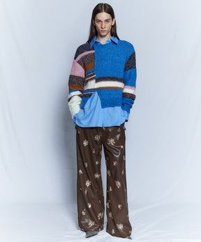 【26WINTER COLLECTION】Beads embroidery Leather Pants