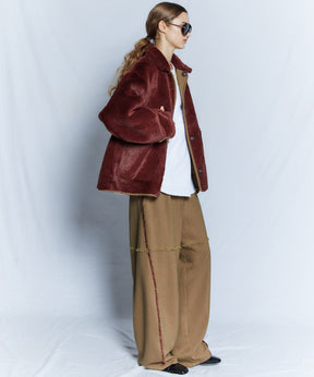 【26WINTER PRE-ORDER】Reversible Checked Boa Coat
