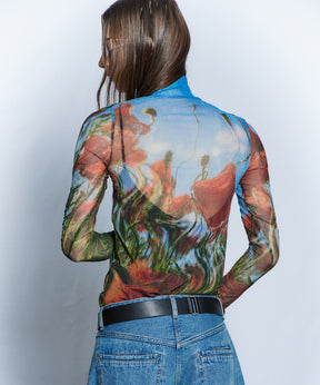 【26WINTER PRE-ORDER】DISTORTED BLOOM Logo Sheer Top