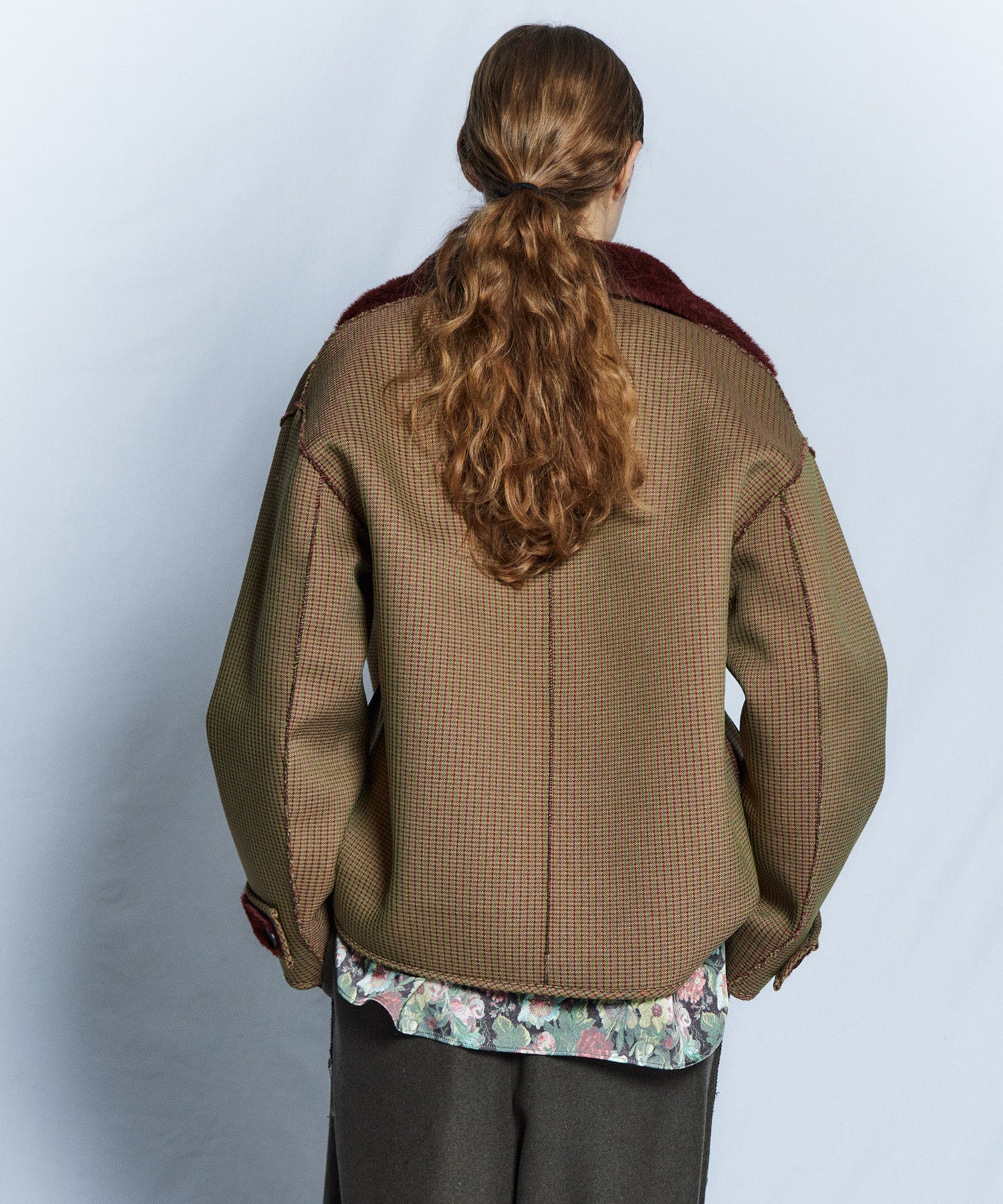 【26WINTER PRE-ORDER】Reversible Checked Boa Coat