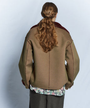 【26WINTER PRE-ORDER】Reversible Checked Boa Coat