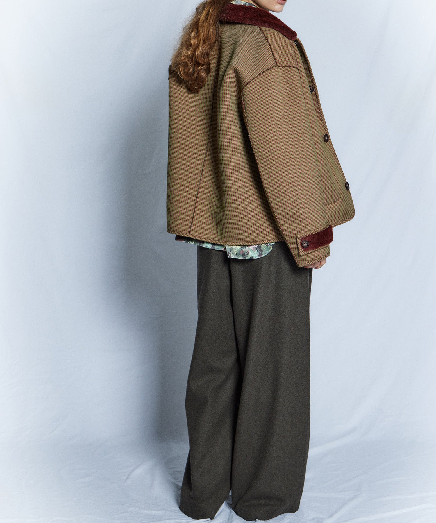 【26WINTER PRE-ORDER】Reversible Checked Boa Coat