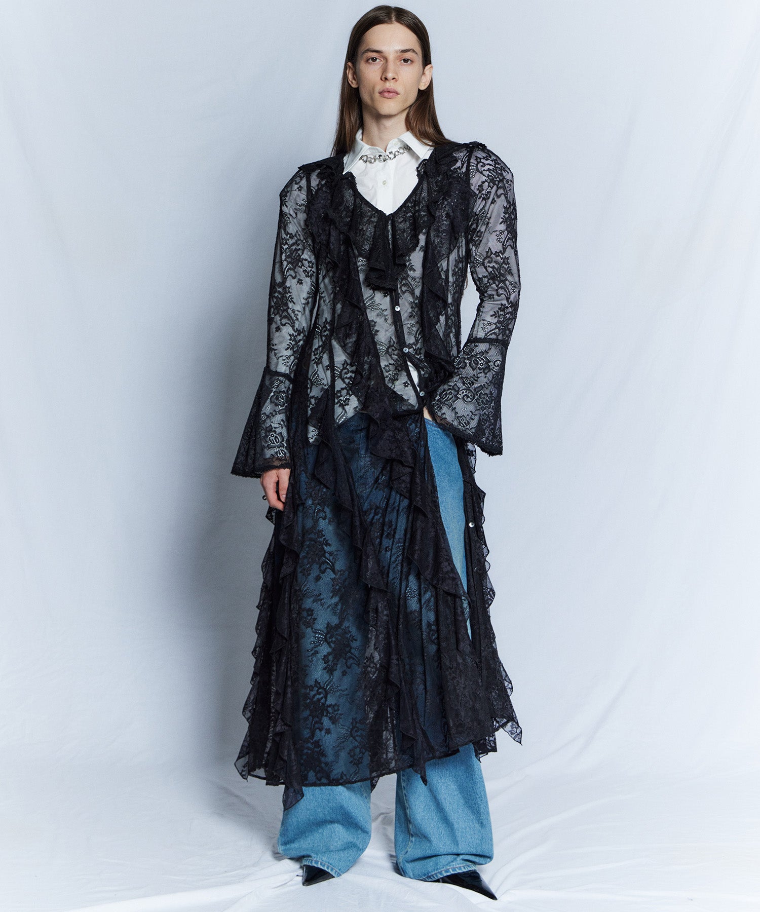 【26WINTER COLLECTION】Multi-Ruffle Lace Dress