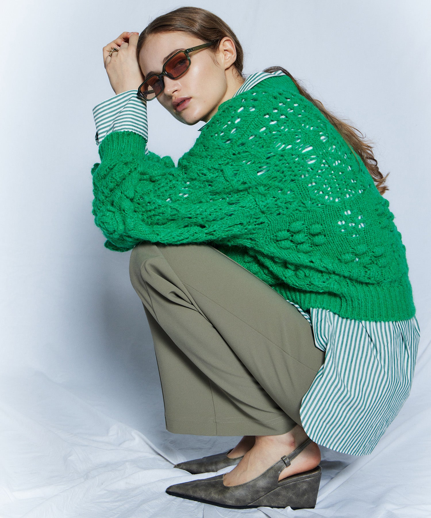 【26WINTER PRE-ORDER】Floral Mesh Cardigan