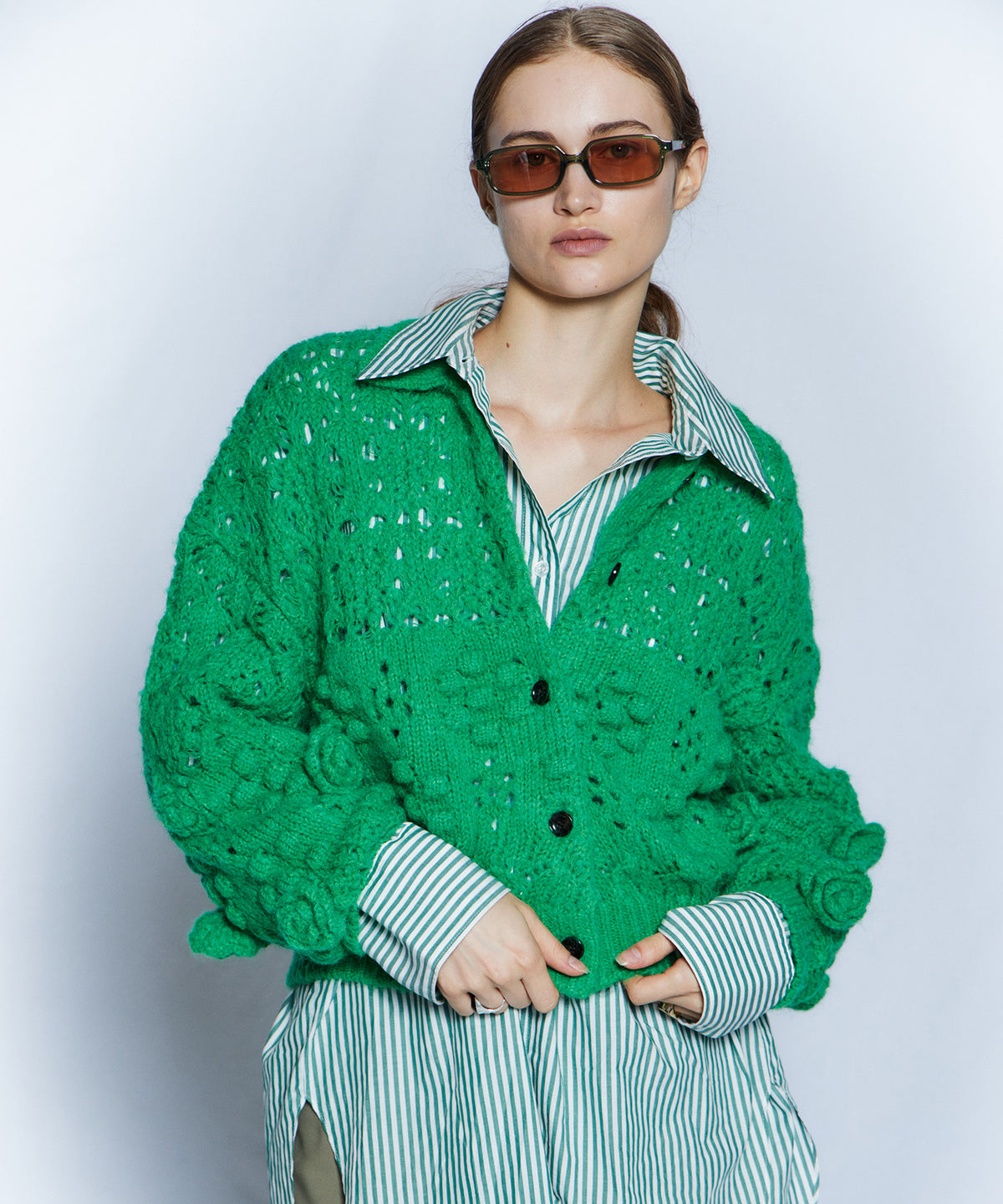【26WINTER PRE-ORDER】Floral Mesh Cardigan