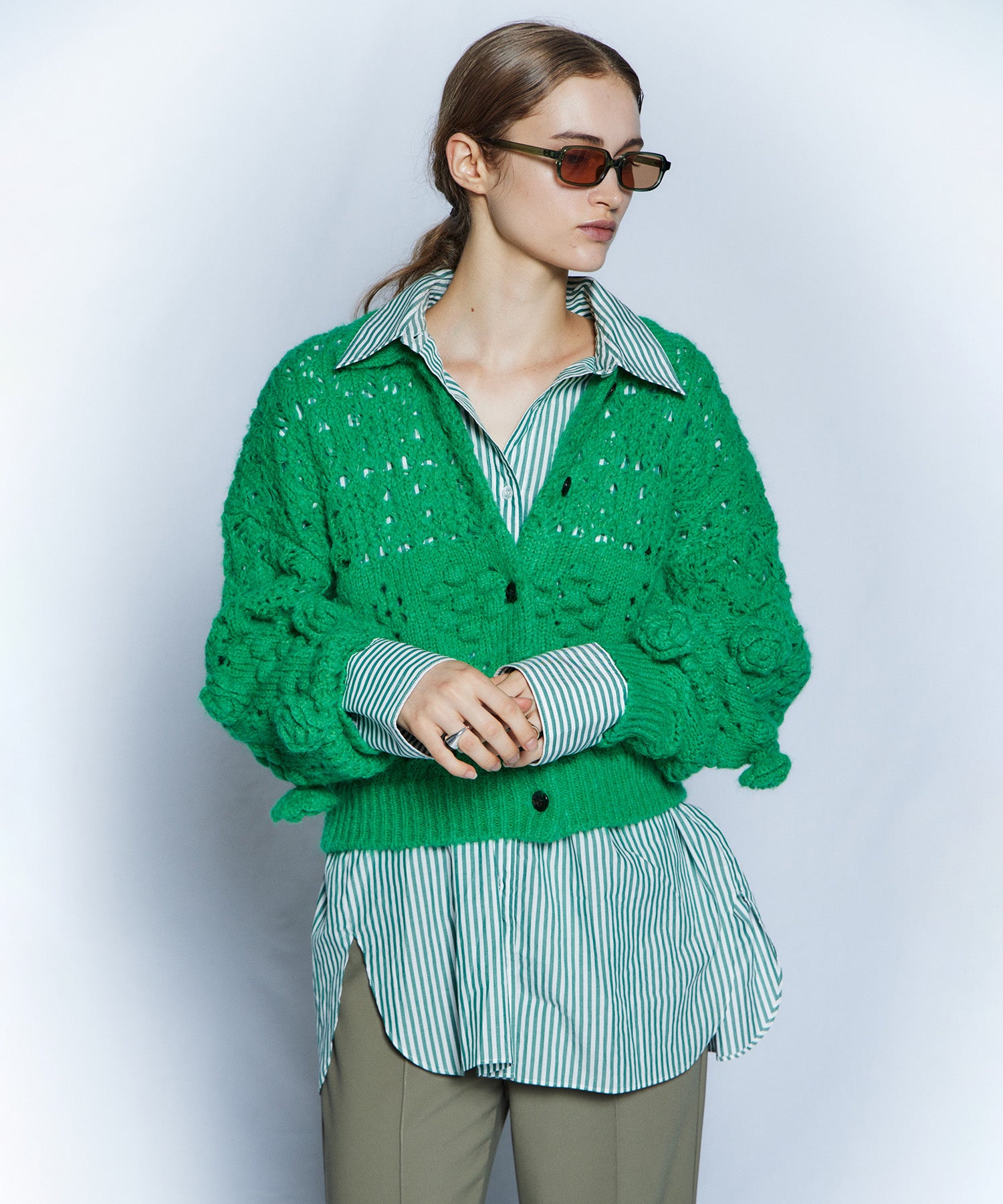 【26WINTER PRE-ORDER】Floral Mesh Cardigan