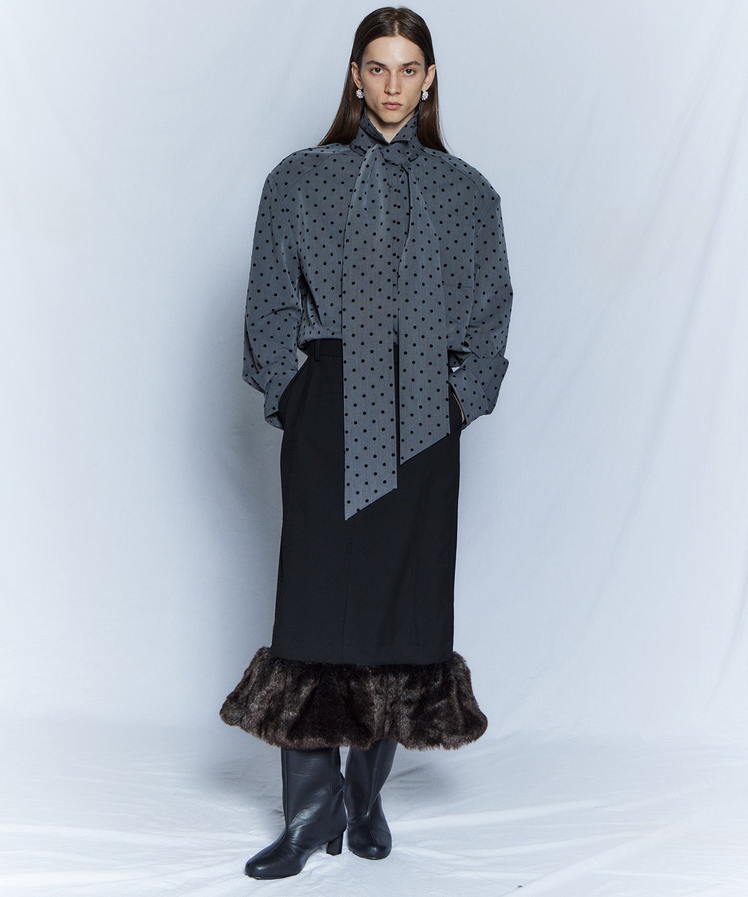 【26WINTER PRE-ORDER】Fur Hem 2WAY Skirt