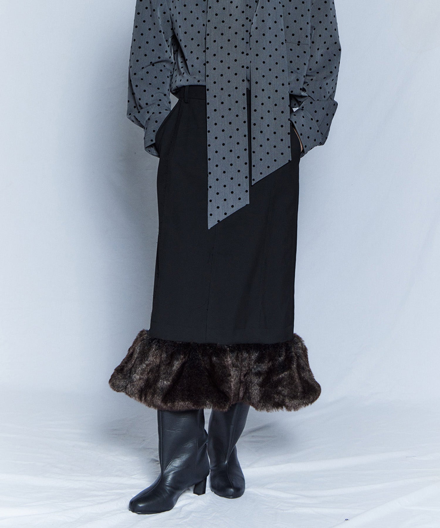 【26WINTER PRE-ORDER】Fur Hem 2WAY Skirt