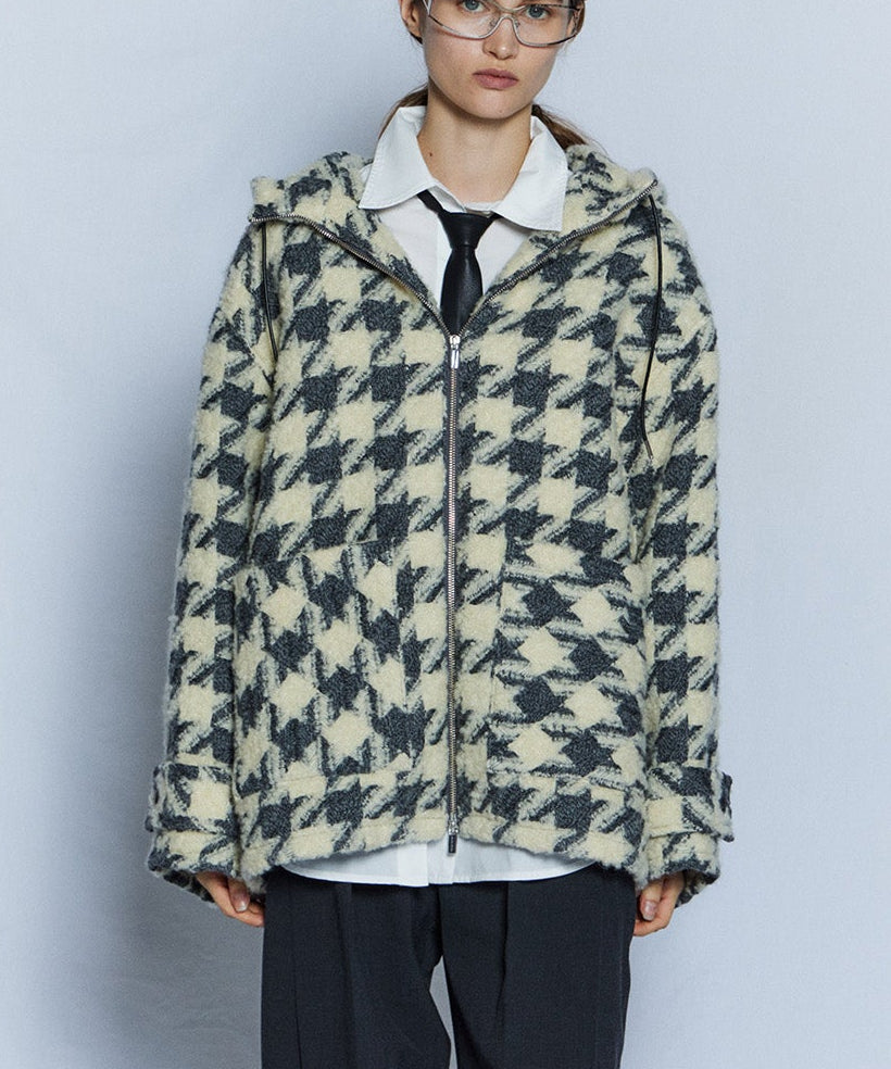 【26WINTER COLLECTION】Tweed Hoodie Coat