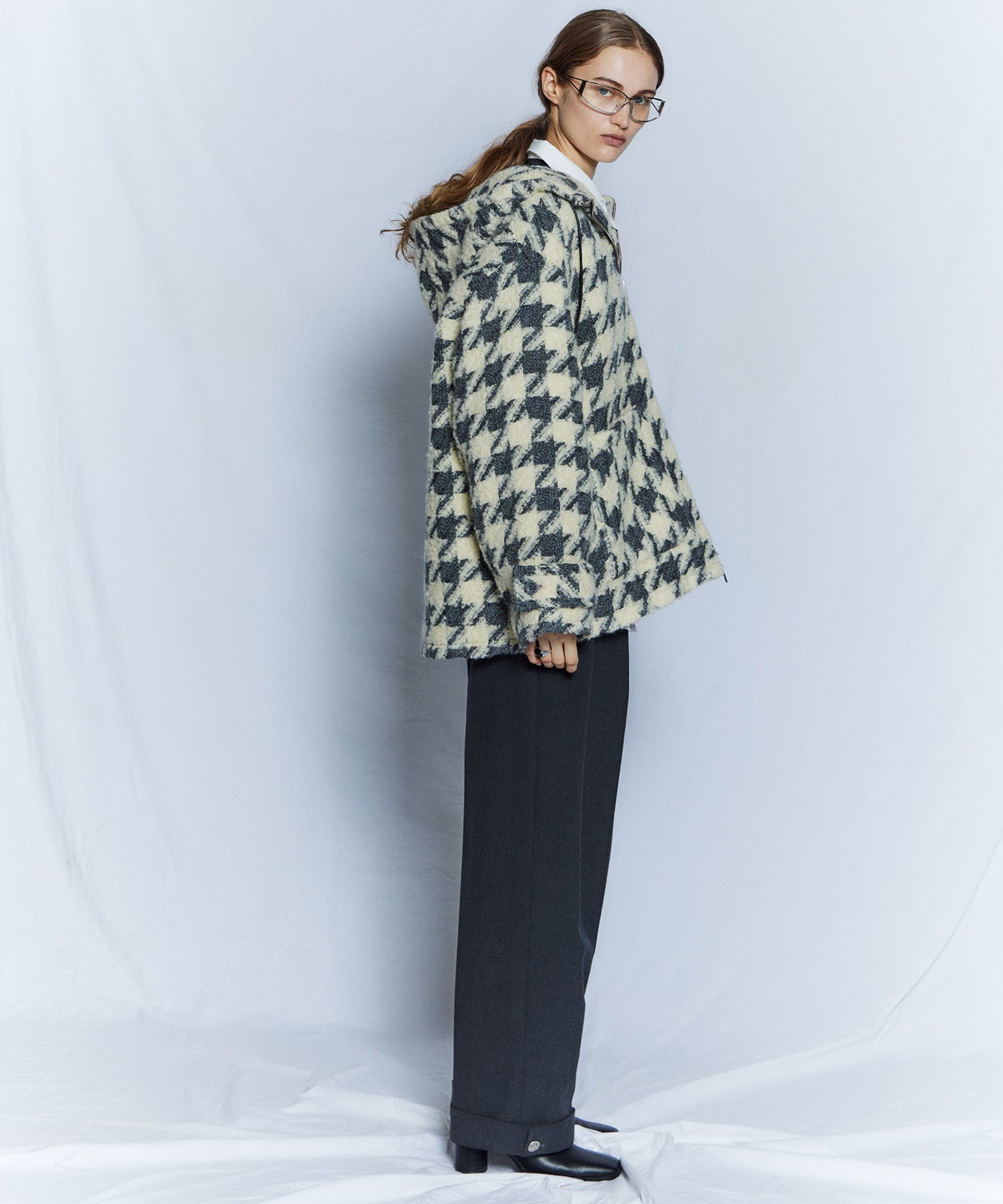【26WINTER COLLECTION】Tweed Hoodie Coat