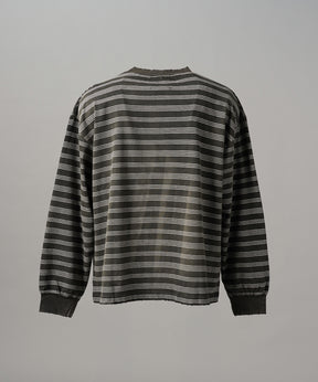 [26AW PRE-ORDER] Cotton Balfa Lace Prime Over Henley Neck Long Sleeve Knit T-shirt