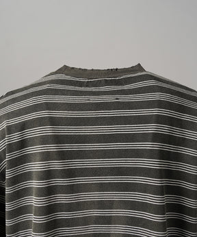 [26AW PRE-ORDER] Cotton Balfa Lace Prime Over Henley Neck Long Sleeve Knit T-shirt