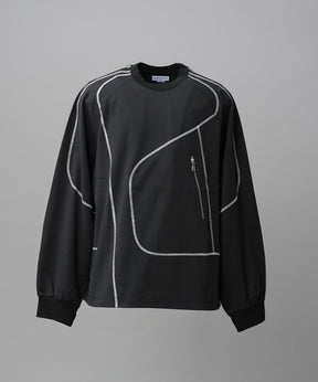 スラブ天竺プライムオーバーファスナーディテールラグランTシャツ