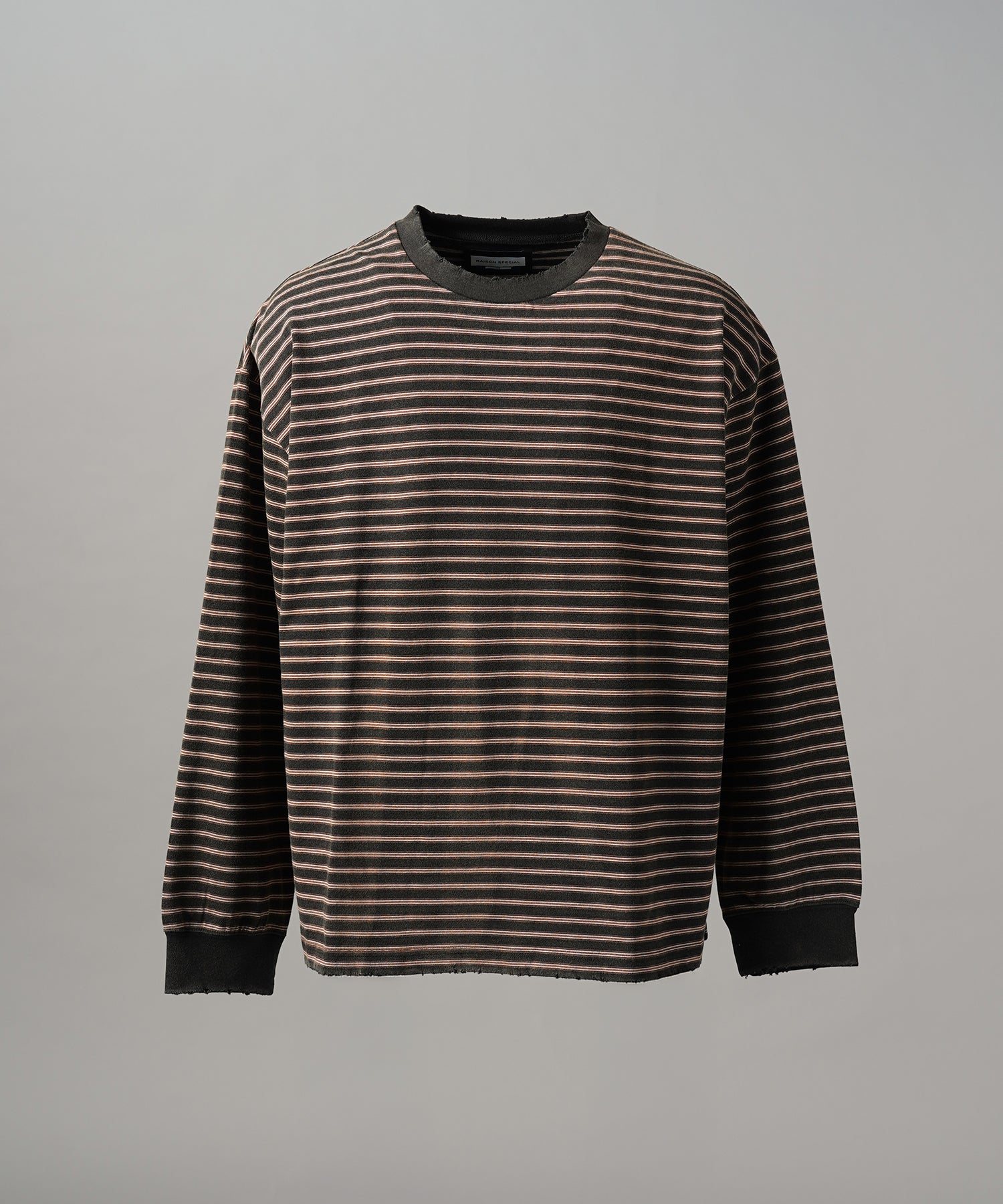 [26AW PRE-ORDER] Cotton Balfa Lace Prime Over Henley Neck Long Sleeve Knit T-shirt