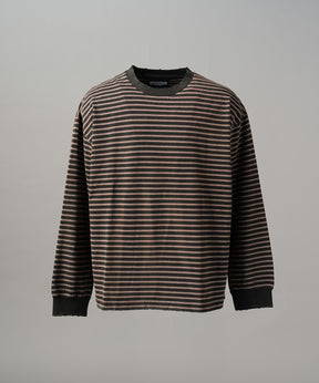 [26AW PRE-ORDER] Cotton Balfa Lace Prime Over Henley Neck Long Sleeve Knit T-shirt