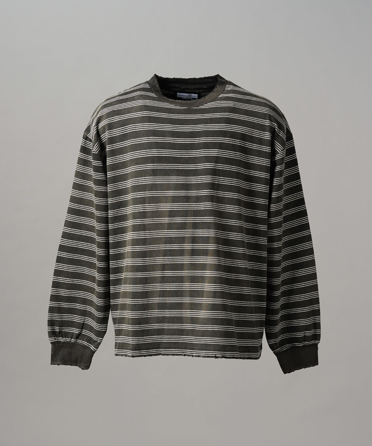 [26AW PRE-ORDER] Cotton Balfa Lace Prime Over Henley Neck Long Sleeve Knit T-shirt