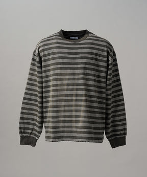[26AW PRE-ORDER] Cotton Balfa Lace Prime Over Henley Neck Long Sleeve Knit T-shirt
