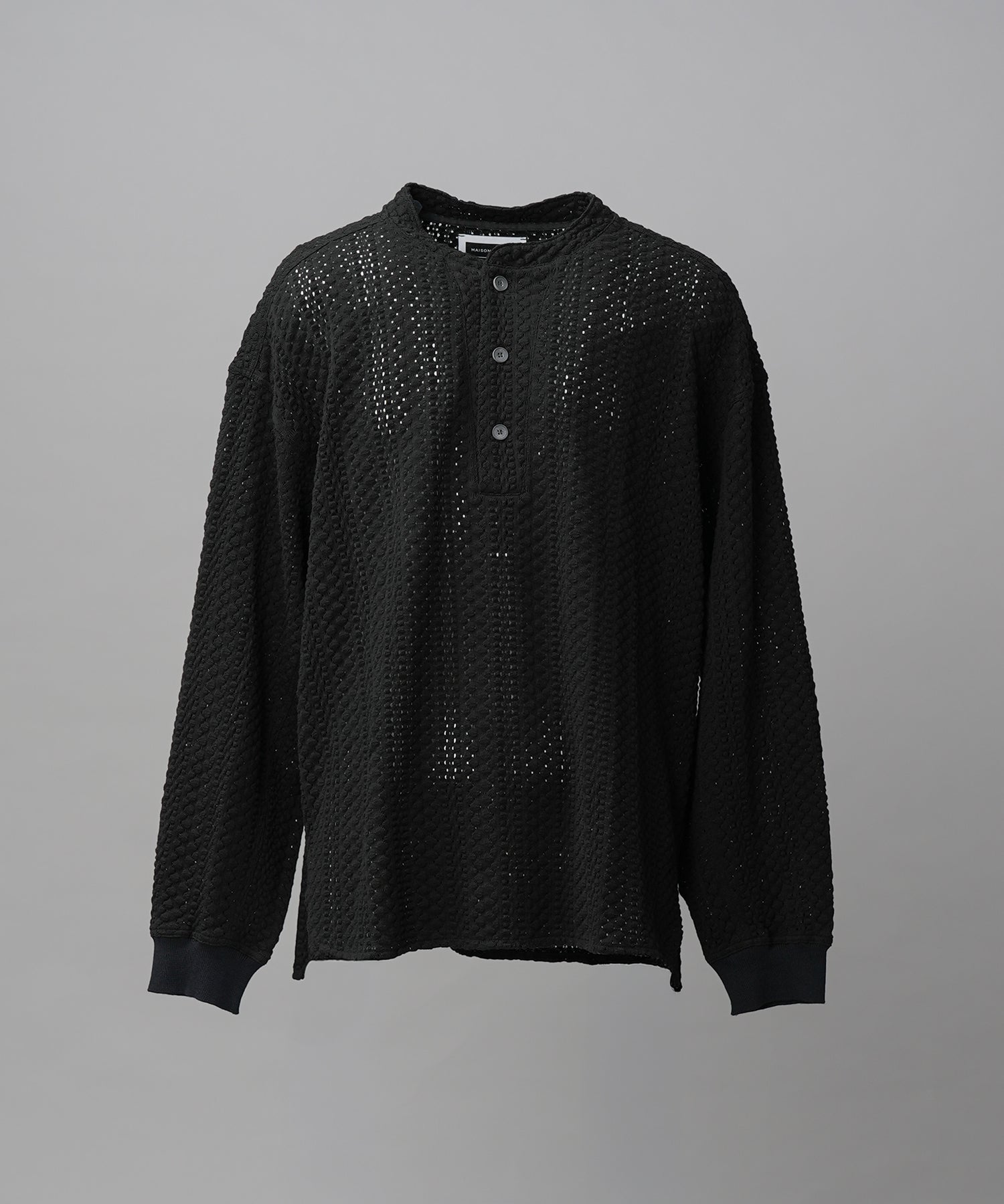 【26AW PRE-ORDER】コットンバルファレースプライムオーバーヘンリーネックロングスリーブニットTシャツ