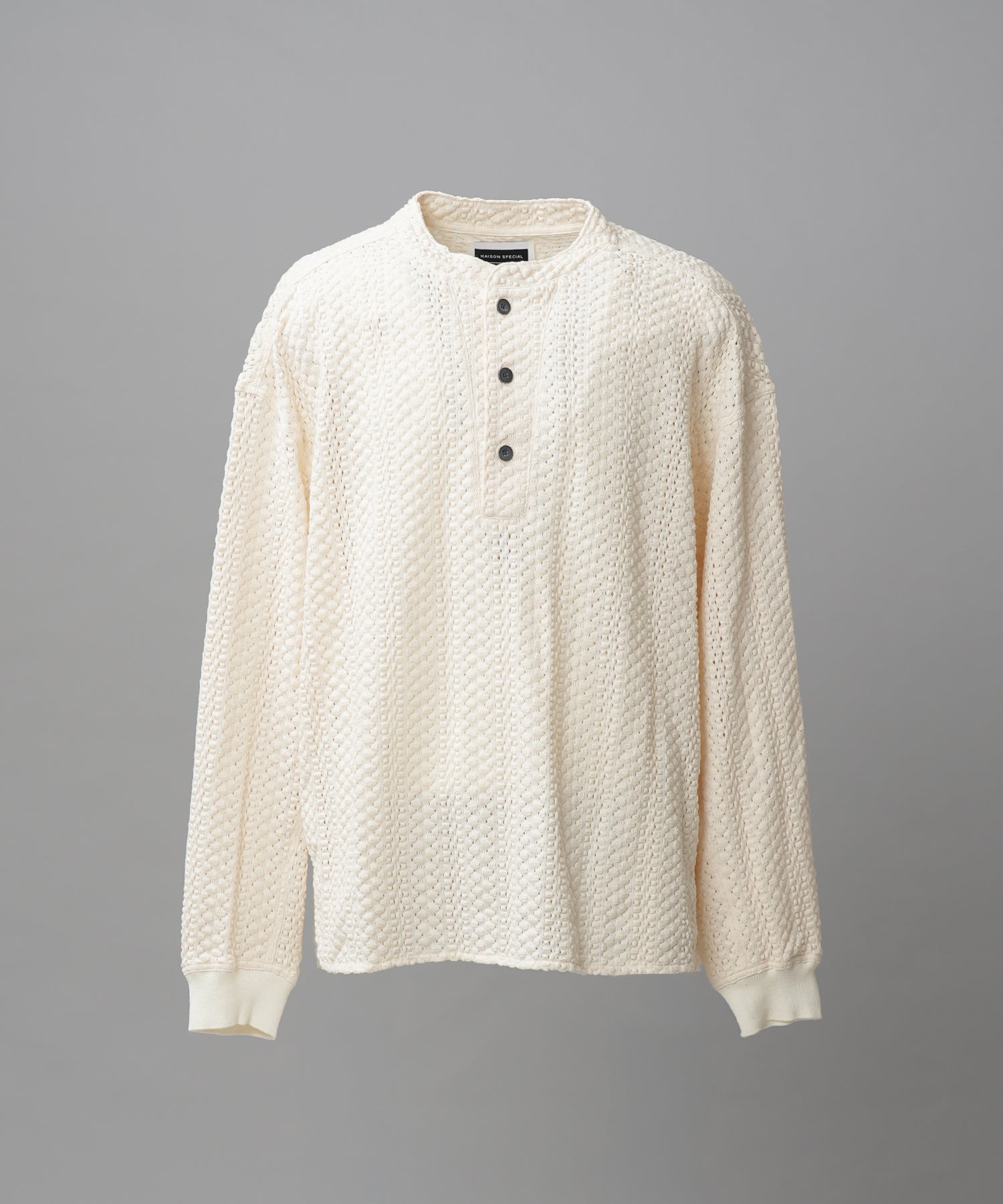 【26AW PRE-ORDER】コットンバルファレースプライムオーバーヘンリーネックロングスリーブニットTシャツ