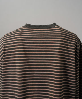 [26AW PRE-ORDER] Cotton Balfa Lace Prime Over Henley Neck Long Sleeve Knit T-shirt