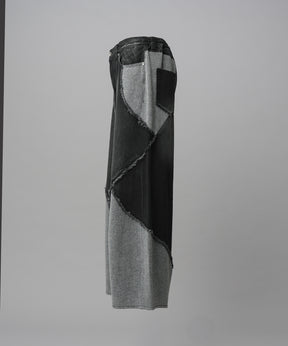 Different Material Docking Prime-Wide Denim Pants