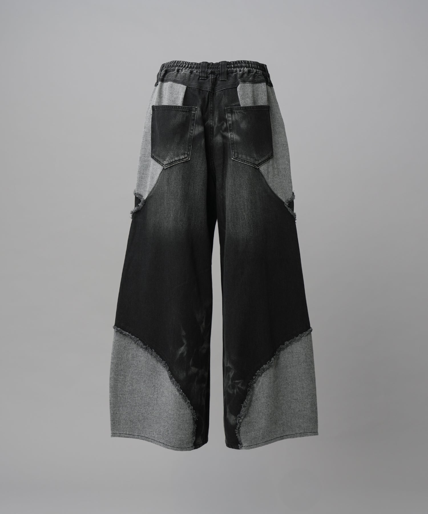 Different Material Docking Prime-Wide Denim Pants