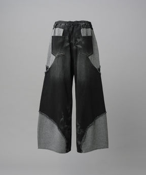 Different Material Docking Prime-Wide Denim Pants