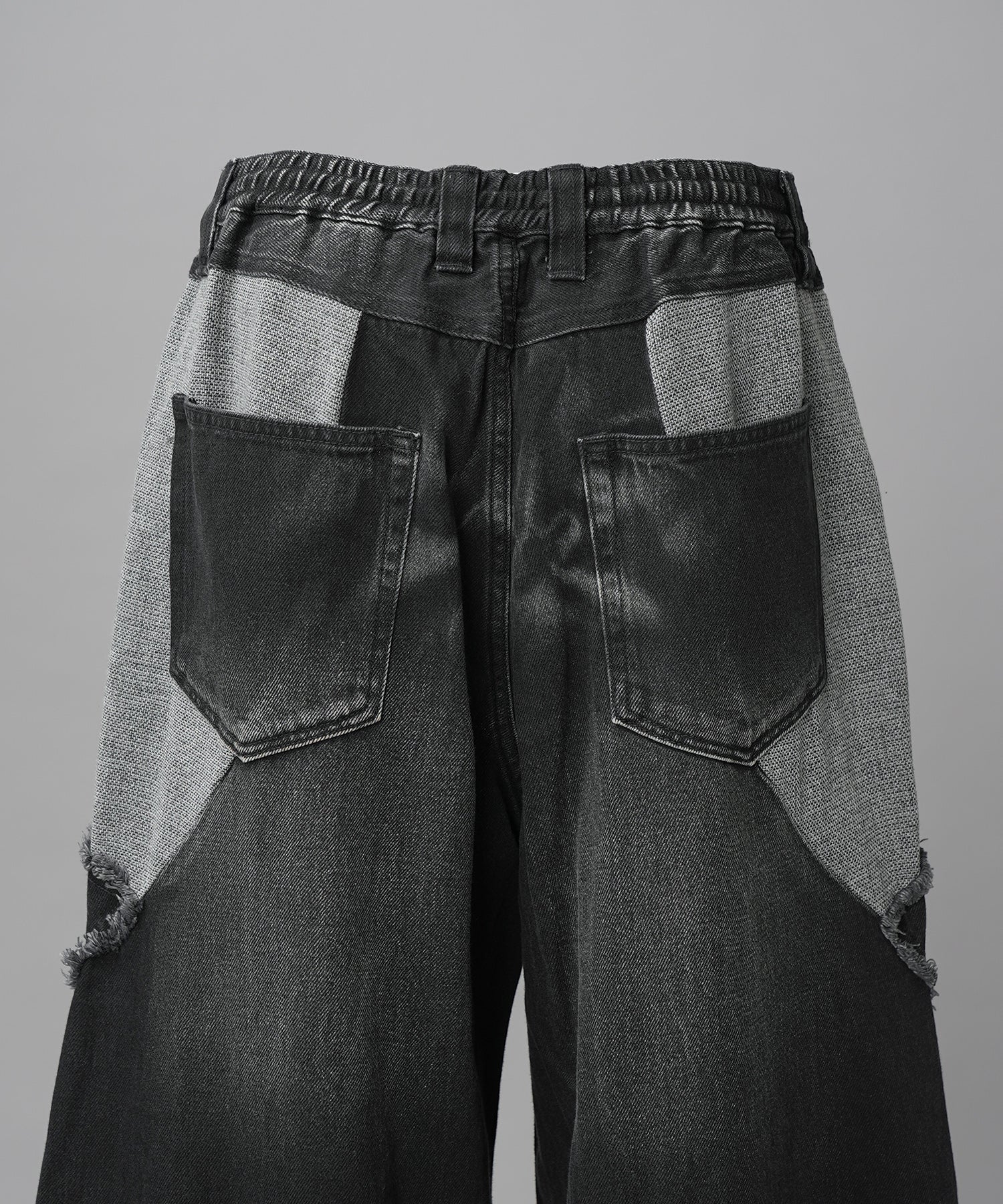 Different Material Docking Prime-Wide Denim Pants