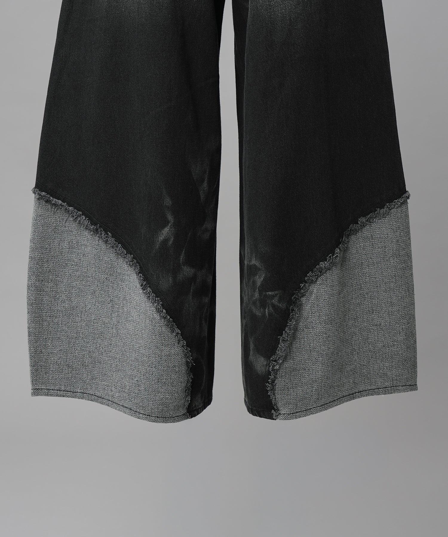 Different Material Docking Prime-Wide Denim Pants