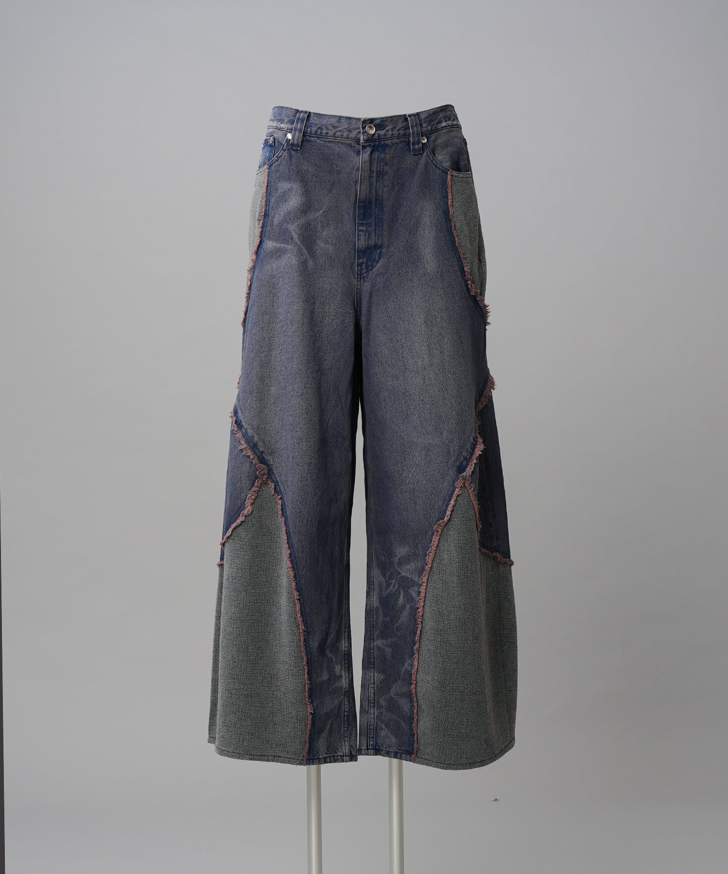 Different Material Docking Prime-Wide Denim Pants