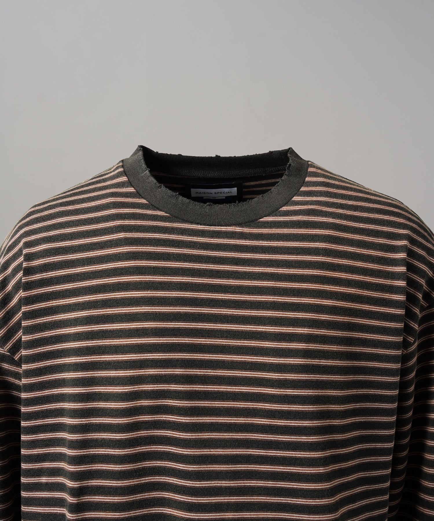 [26AW PRE-ORDER] Cotton Balfa Lace Prime Over Henley Neck Long Sleeve Knit T-shirt