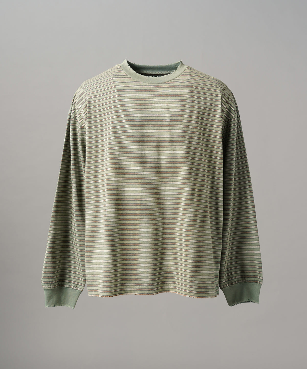 [26AW PRE-ORDER] Cotton Balfa Lace Prime Over Henley Neck Long Sleeve Knit T-shirt