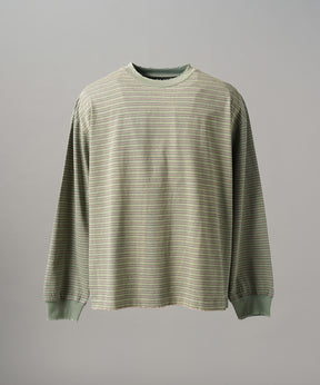[26AW PRE-ORDER] Cotton Balfa Lace Prime Over Henley Neck Long Sleeve Knit T-shirt