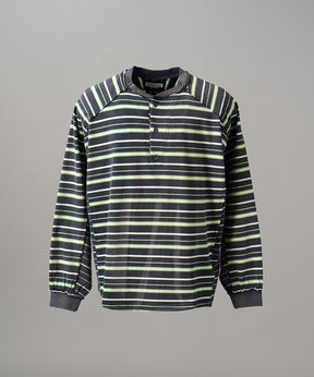 [26AW PRE-ORDER] Cotton Balfa Lace Prime Over Henley Neck Long Sleeve Knit T-shirt