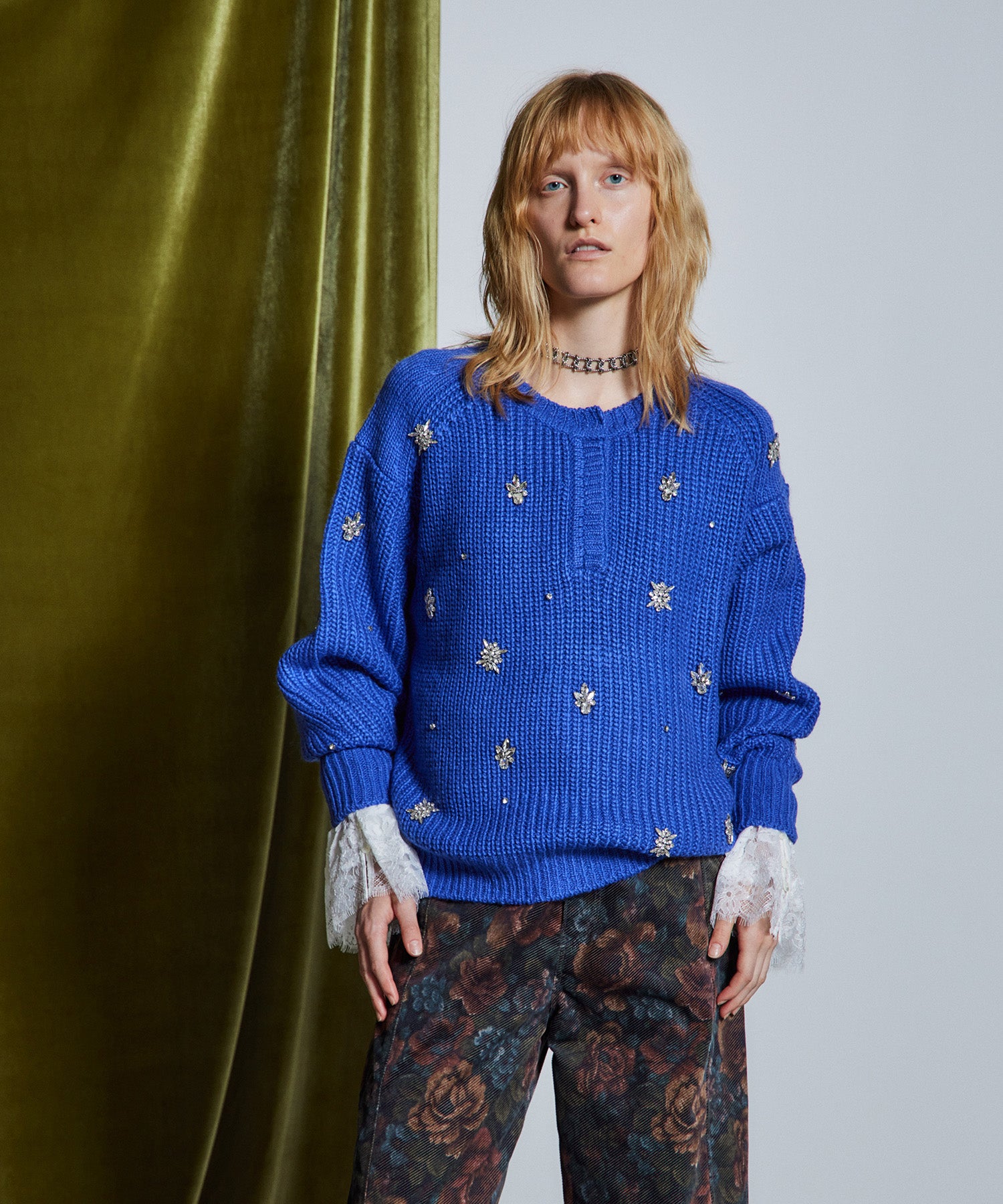 【26WINTER COLLECTION】Bijou Henley Neck Knit Top