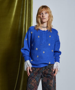 【26WINTER COLLECTION】Bijou Henley Neck Knit Top