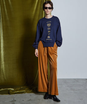 【26WINTER PRE-ORDER】Lace-Trim Velour Wrap Skirt Pants